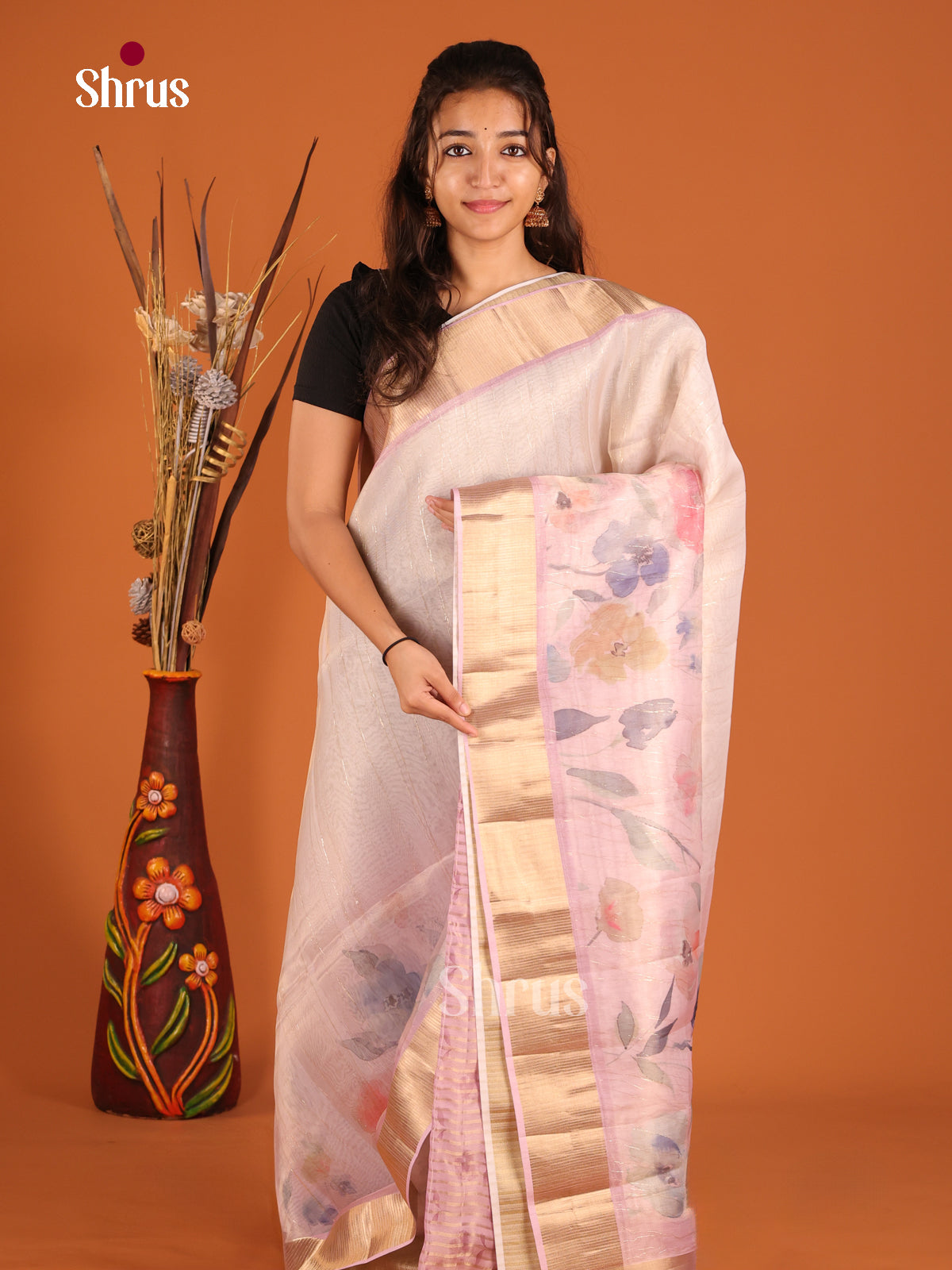 Lavender - Semi Organza Saree