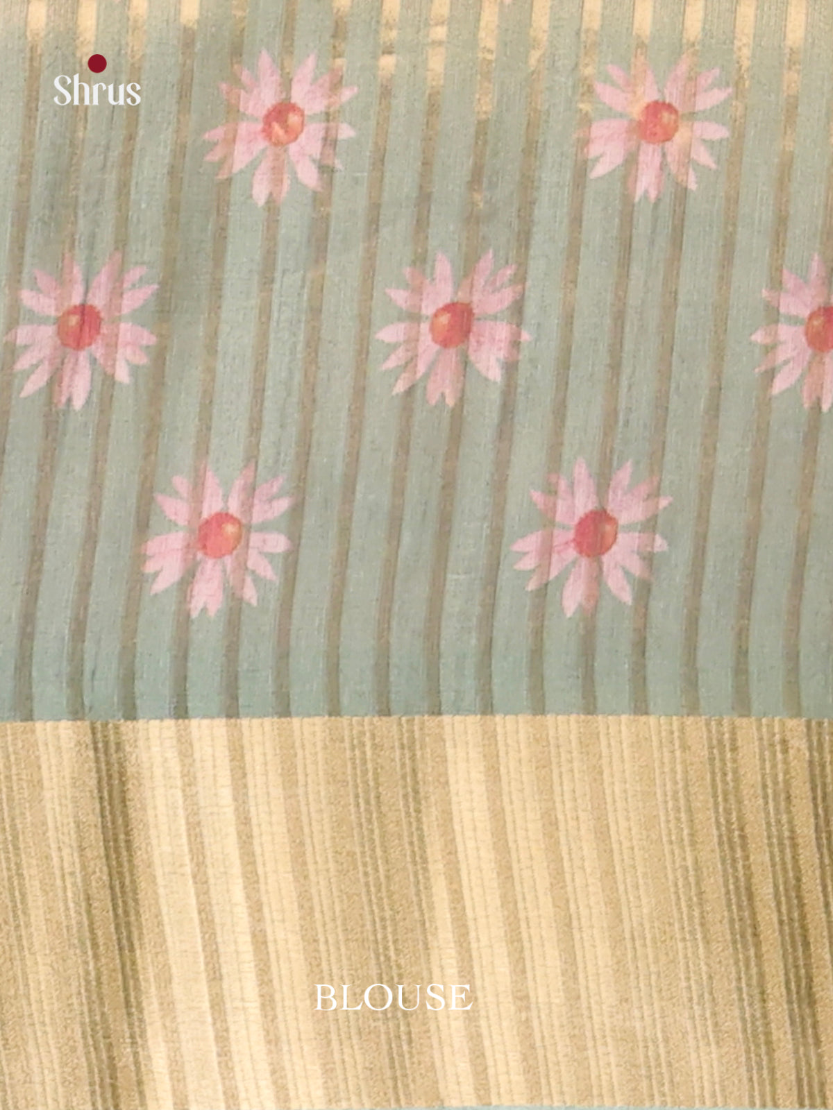 Pink & Pastel Blue - Semi Organza Saree