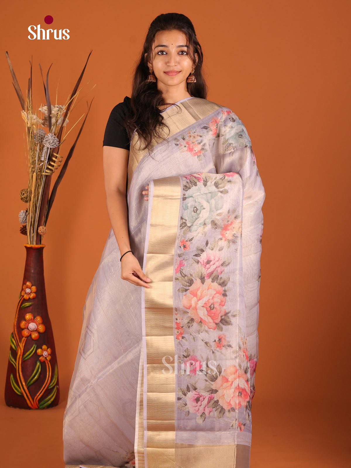 Lavender - Semi Organza Saree