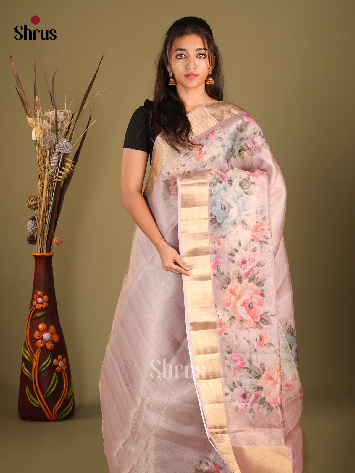 Lavender - Semi Organza Saree