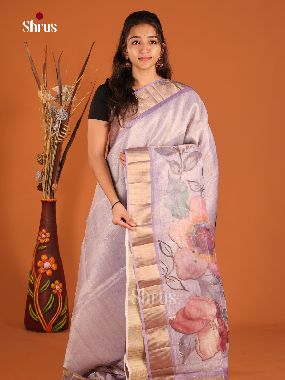 Lavender - Semi Organza Saree