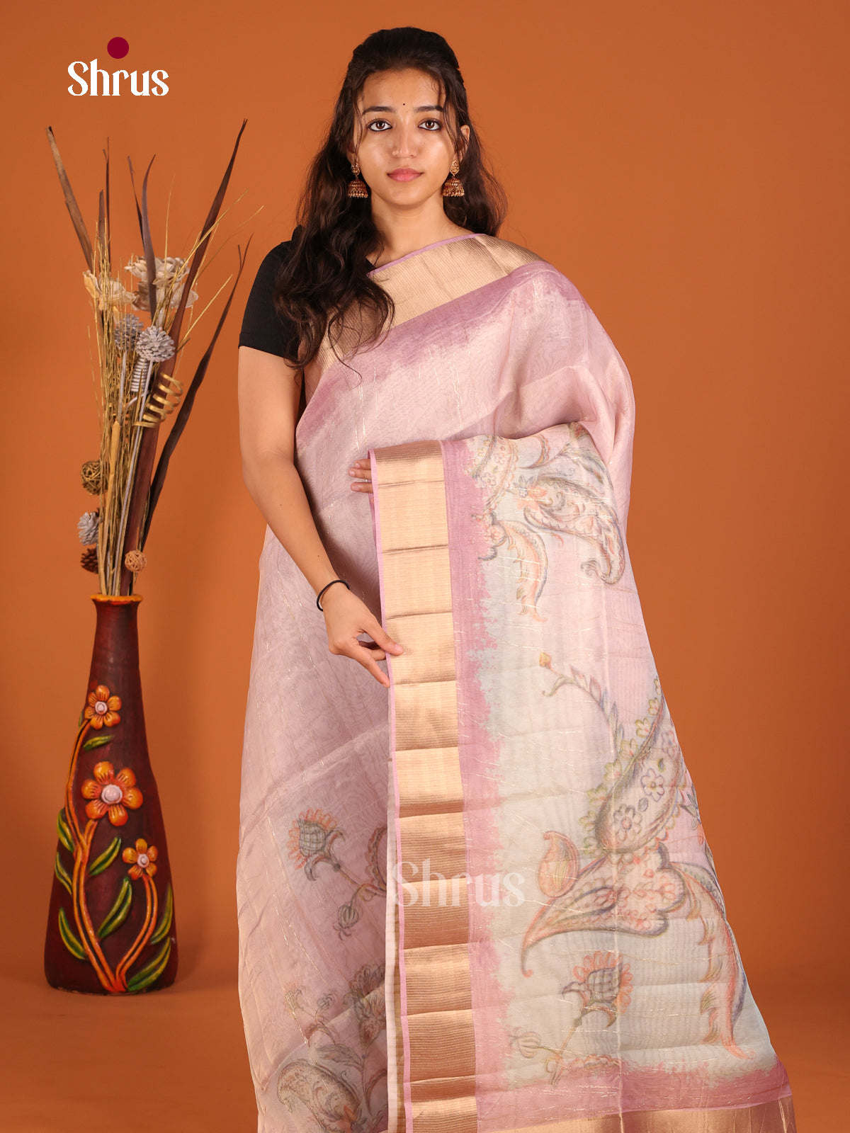 Lavender - Semi Organza Saree