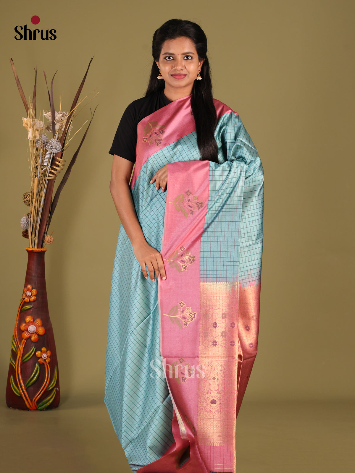 DHS23104 - Semi Tussar Saree - Shop on Shrus.com