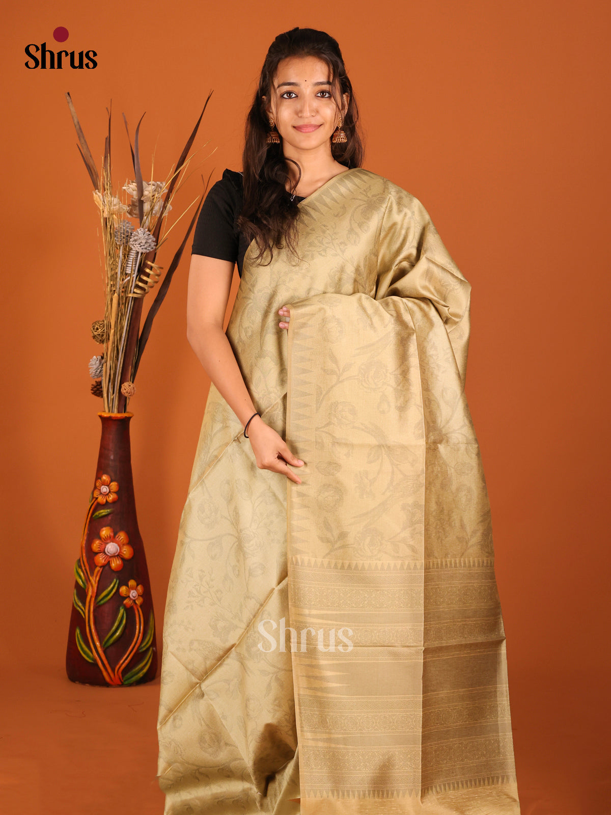 Gold  - Semi Tussar Saree