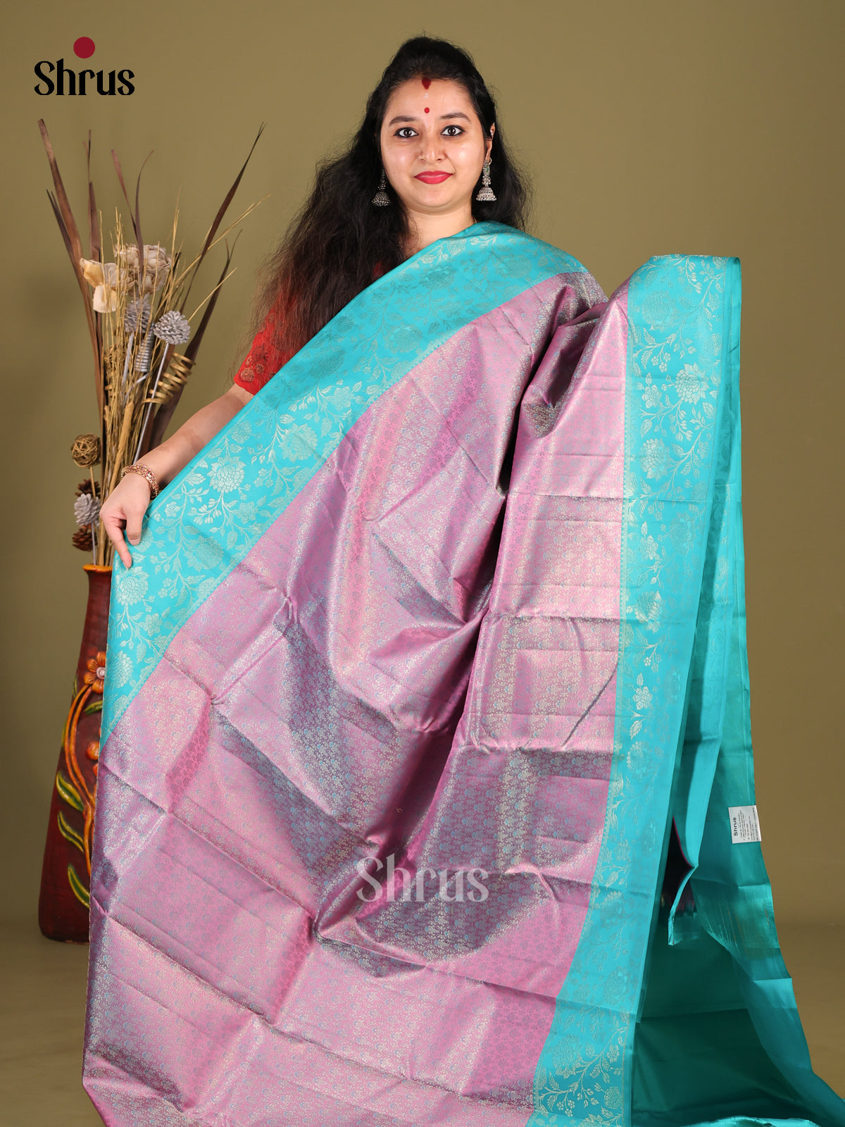 Lavender & Blue Kanchipuram silk (HR) Saree - Shop on Shrus.com