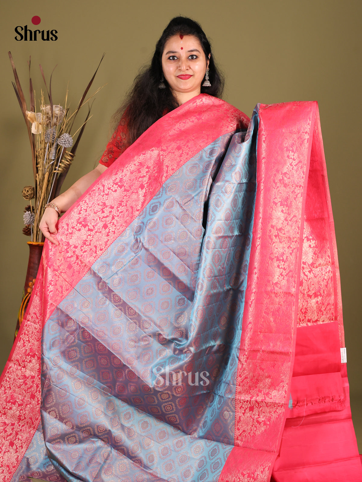 DHS23196 - Kanchipuram silk (HR) Saree - Shop on Shrus.com
