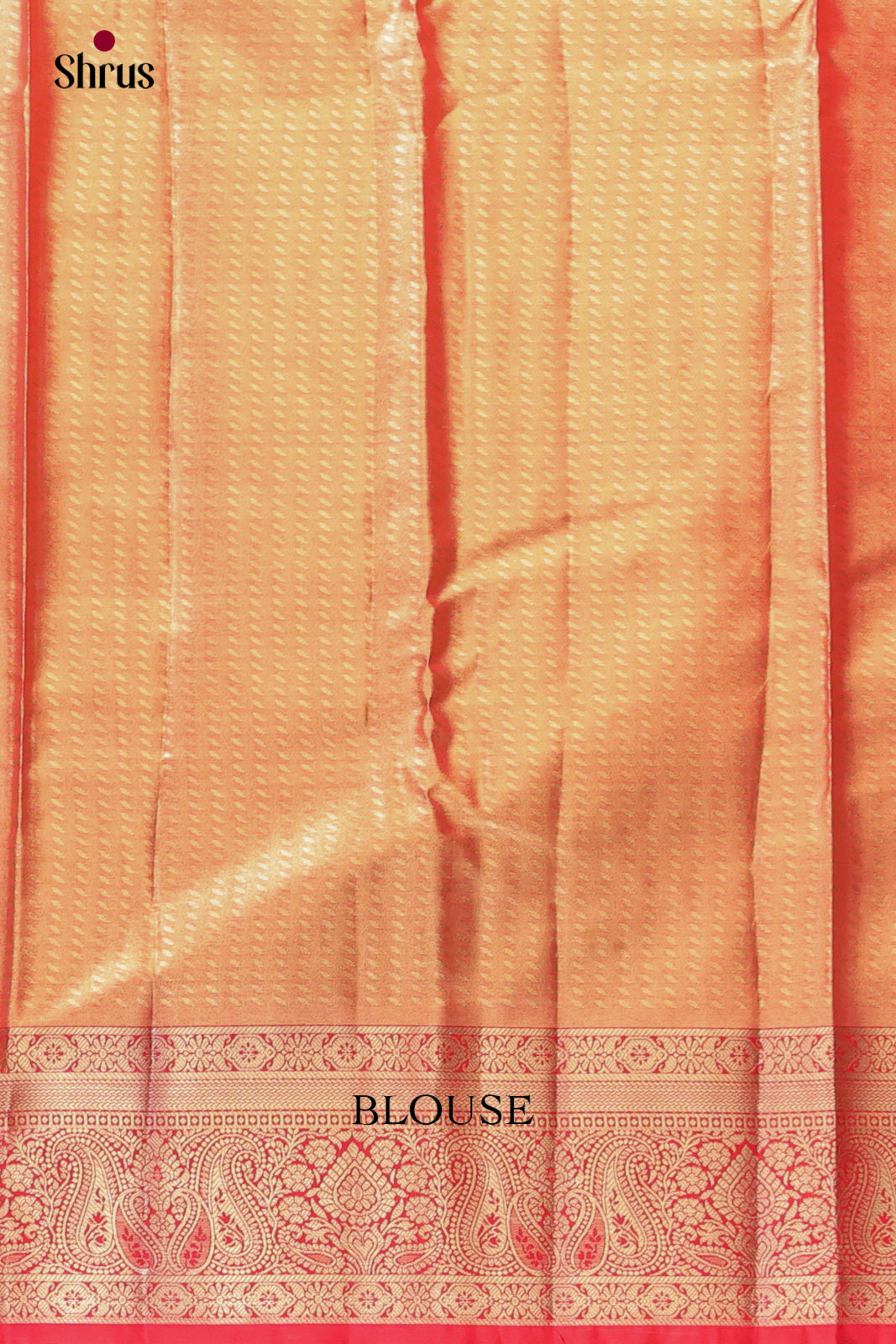 Peach & Red - Kanchipuram-halfpure Saree - Shop on Shrus.com