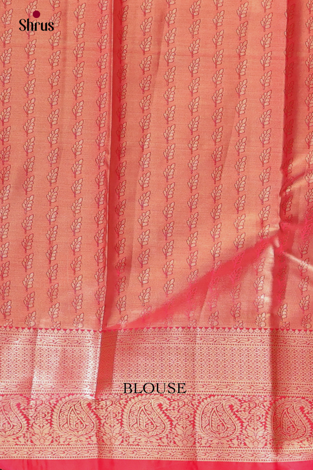 Ice Blue & Reddish Pink - Kanchipuram-halfpure Saree 2