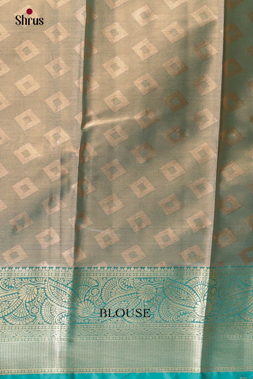 Peachish Pink & Blue - Kanchipuram-halfpure Saree - Shop on Shrus.com