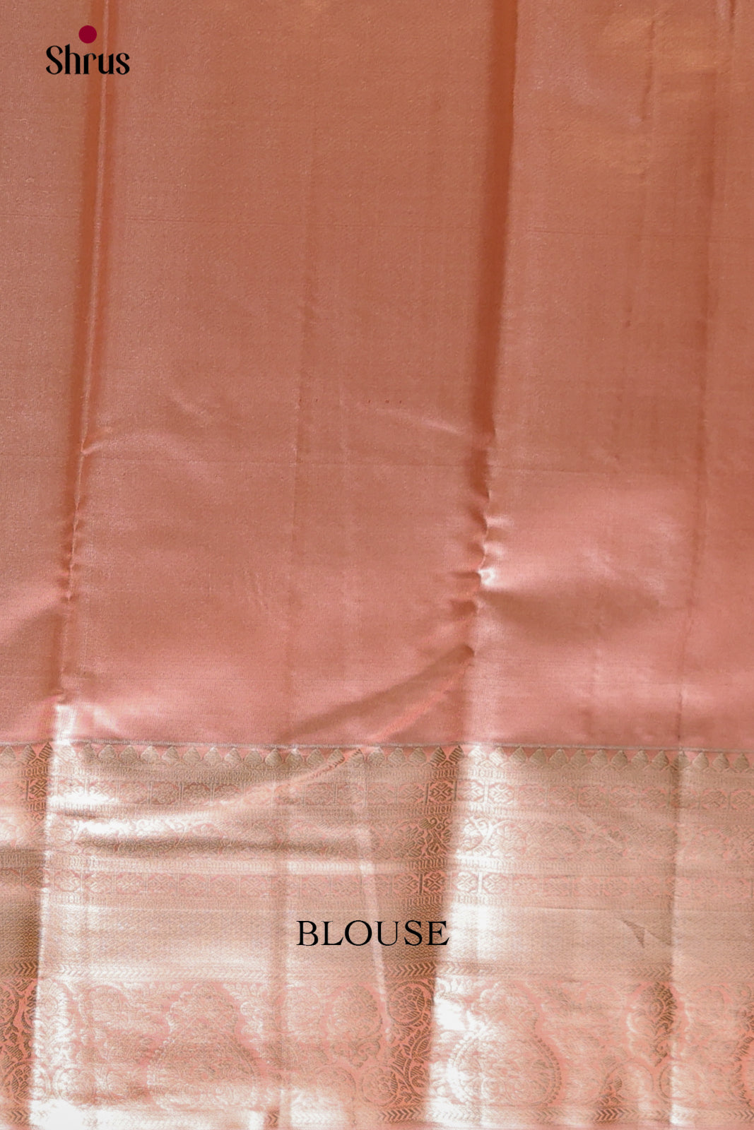 Peach Single Tone- Kanchipuram-halfpure Saree 2