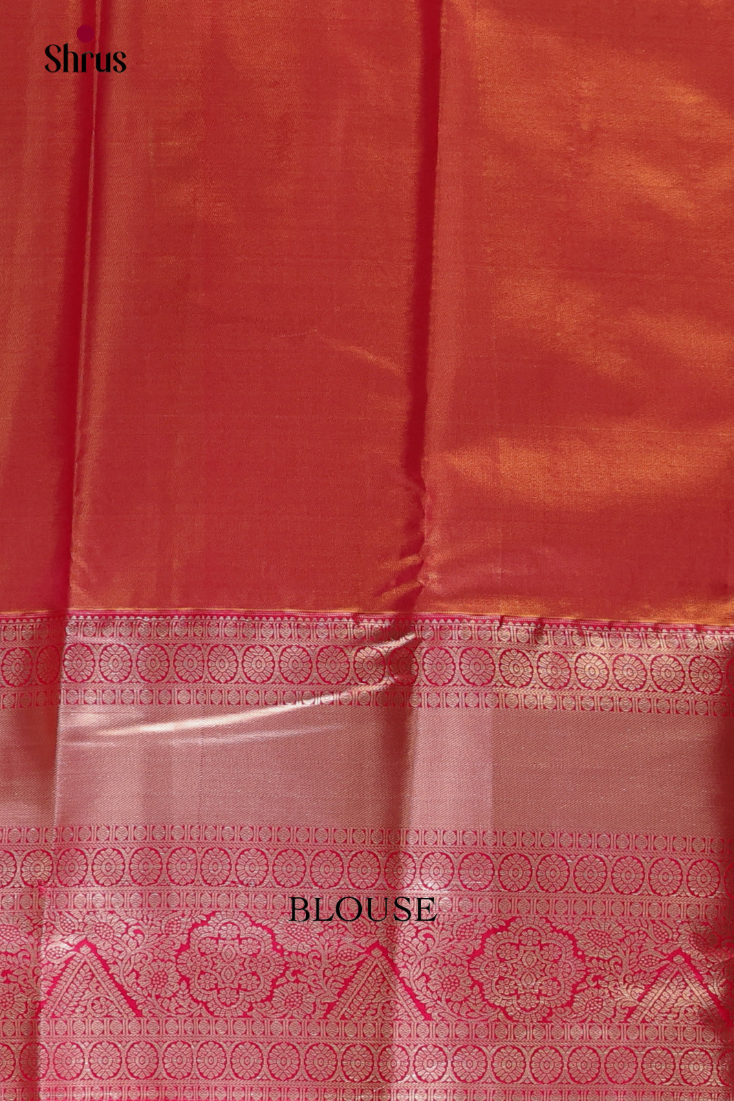Pastel Blue & Red - Kanchipuram-halfpure Saree - Shop on Shrus.com