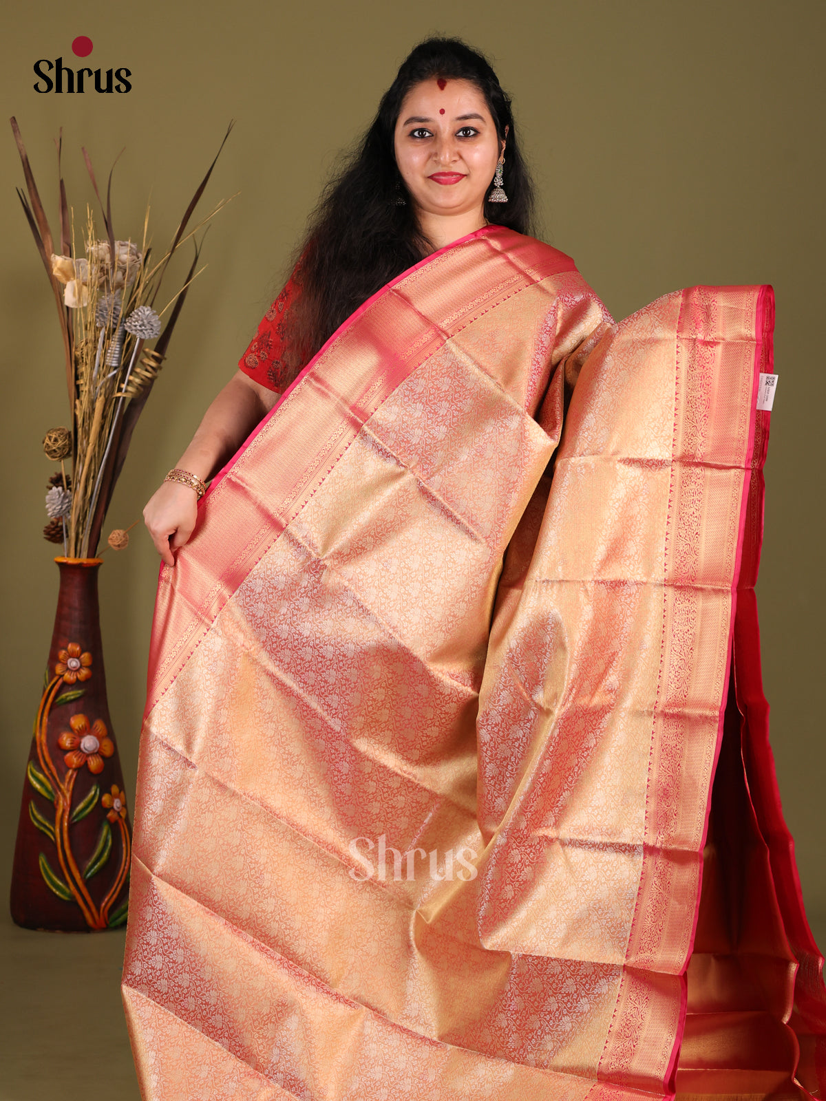 DHS23306 - Kanchipuram-halfpure Saree - Shop on Shrus.com