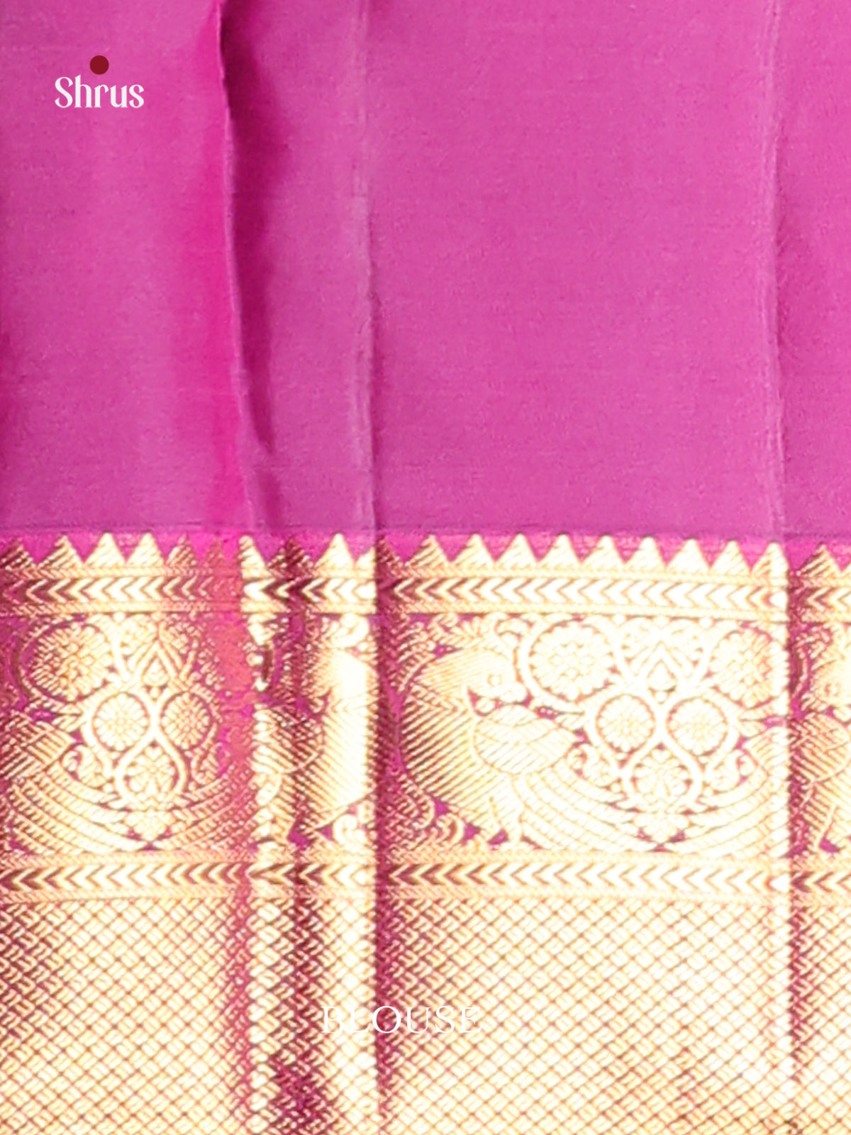Luminous Purple Kanchipuram Saree with rich Golden BRocade Body & Zari Woven Border -2