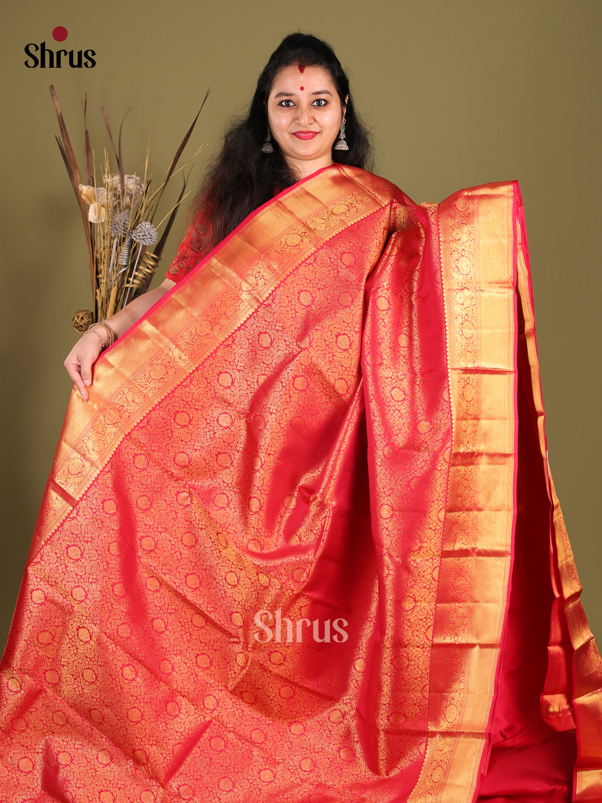 DHS23355 - Kanchipuram silk (HR) Saree - Shop on Shrus.com