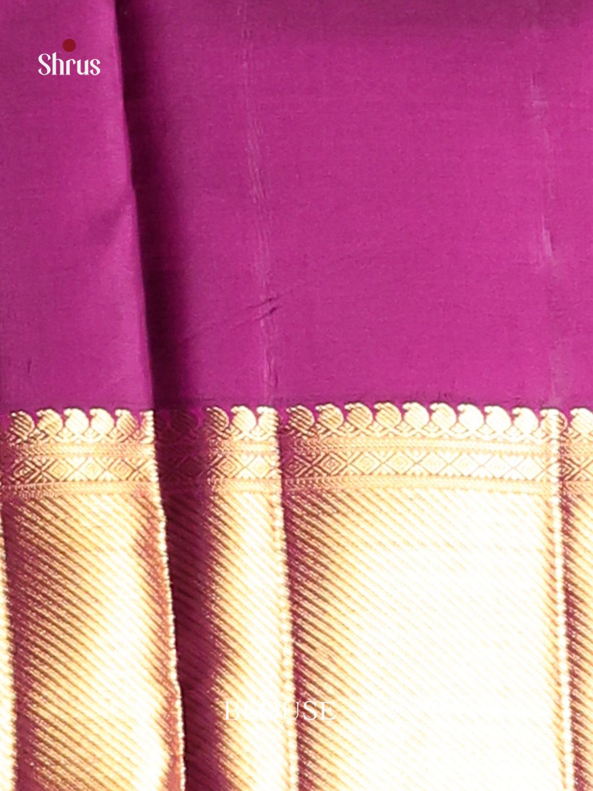 Exquisite Purple Kanchipuram silk Saree with floral nestling brocade & Zari Border -2