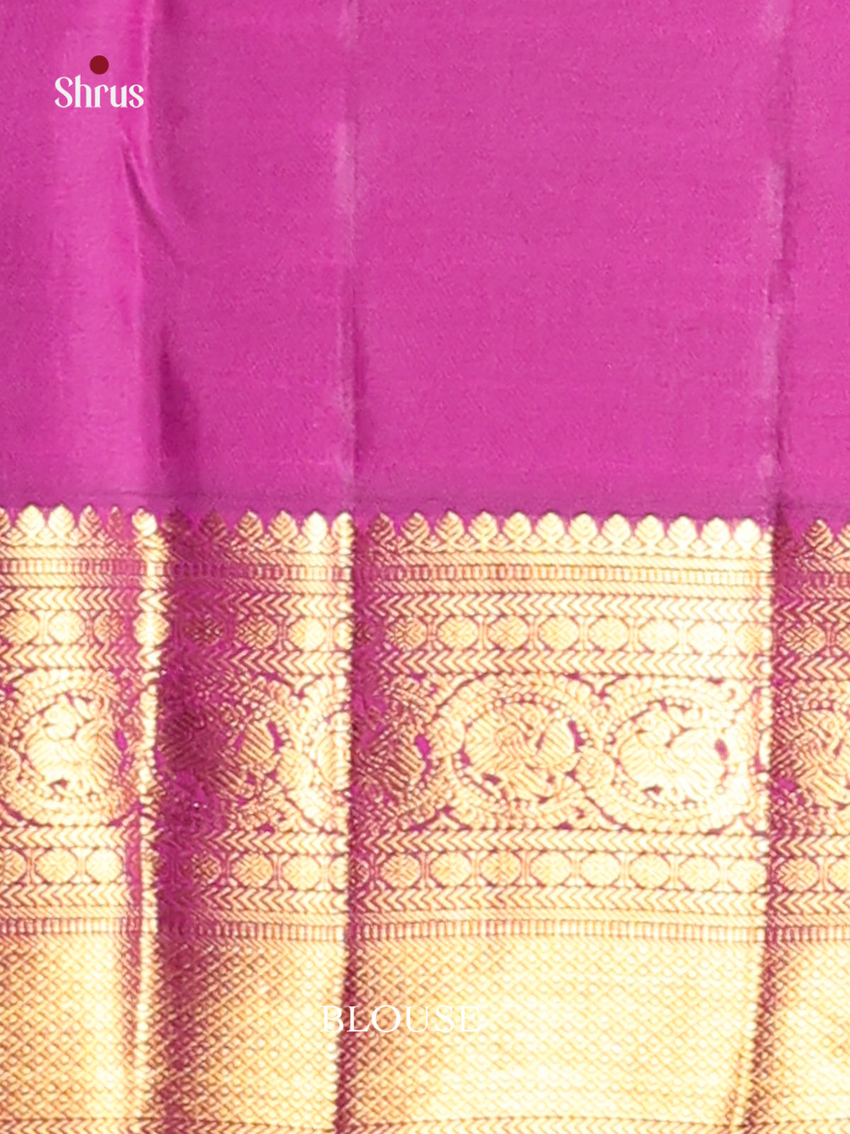 Glistening Purple Kanjivaram silk Saree with rich Golden Brocade Body & Zari Woven Border - Shop on Shrus.com