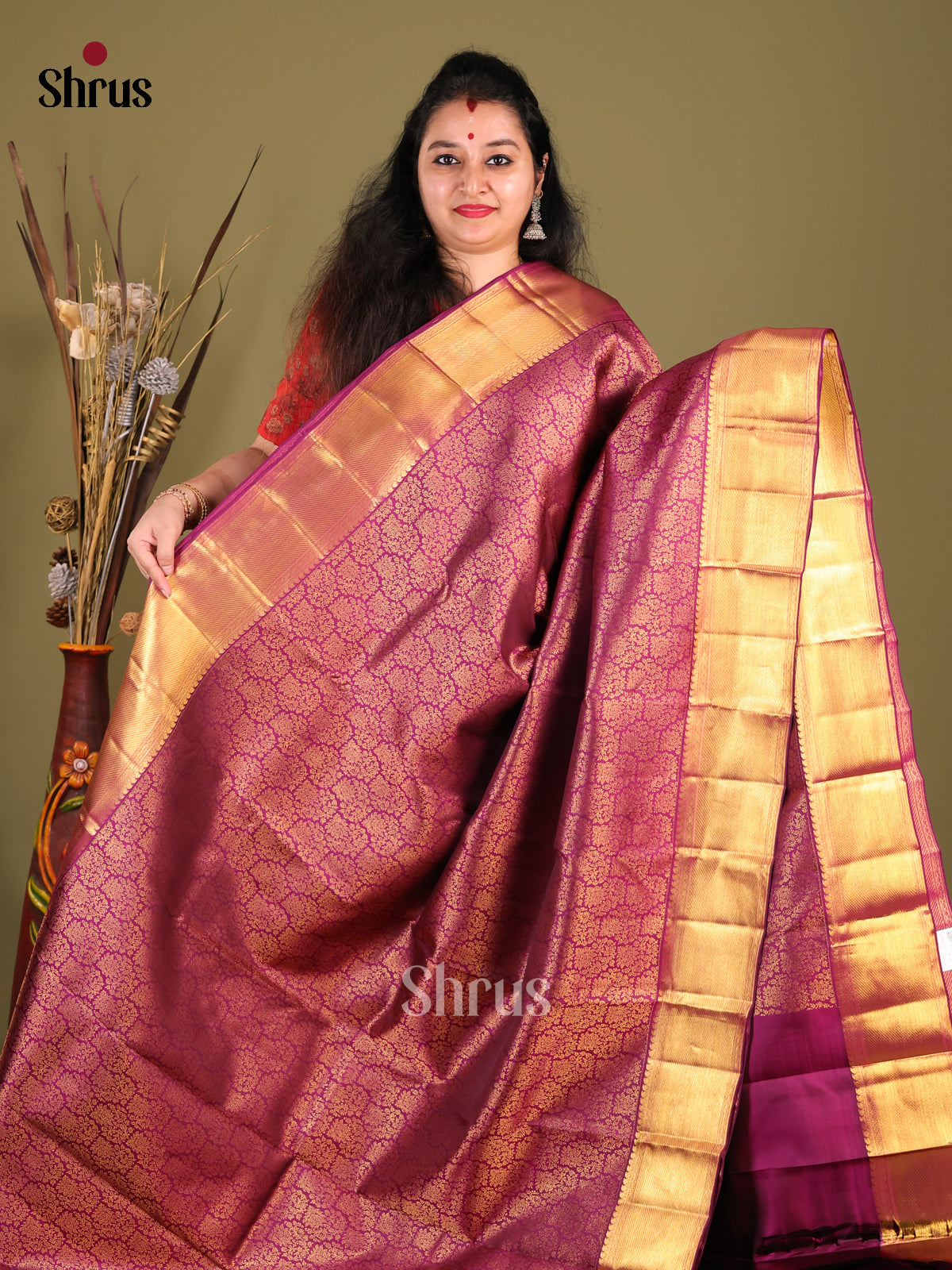 DHS23367 - Kanchipuram silk (HR) Saree - Shop on Shrus.com
