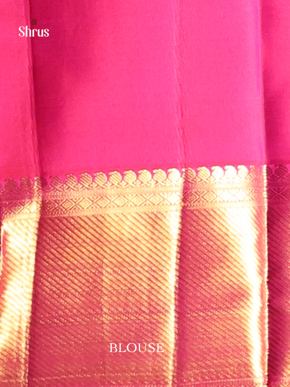 Cute Pink Kanjivaram Saree with floral nestling brocade & Self Zari Woven Border -2
