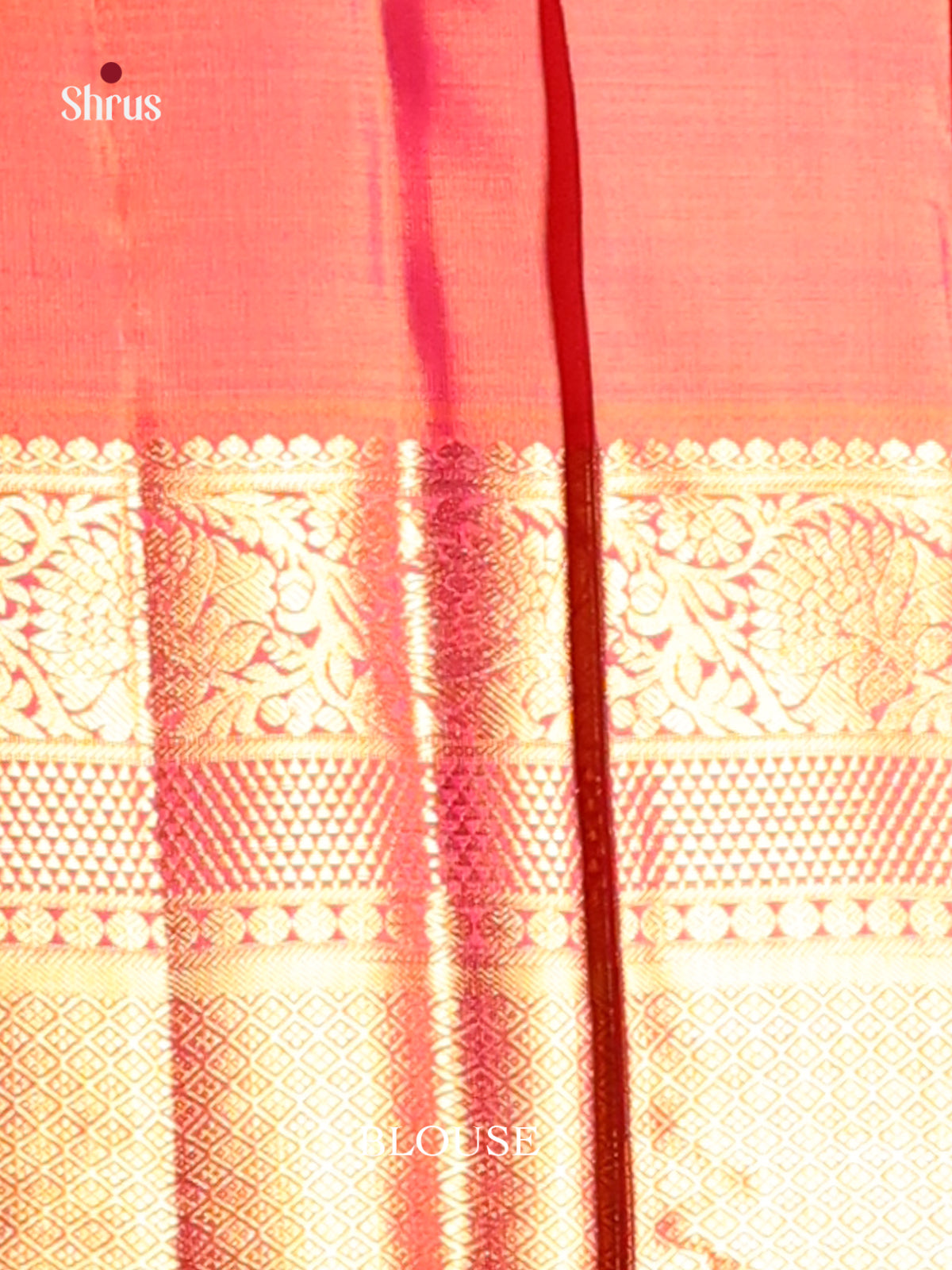 Timeless Cream Kanchipuram silk Saree with Floral Nestling Brocade & Orange zari border -2