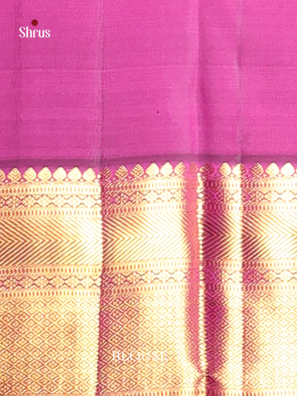 Chic Peach Kanchipuram Saree with Brocade border & Beautifully Woven Purple Pallu -2