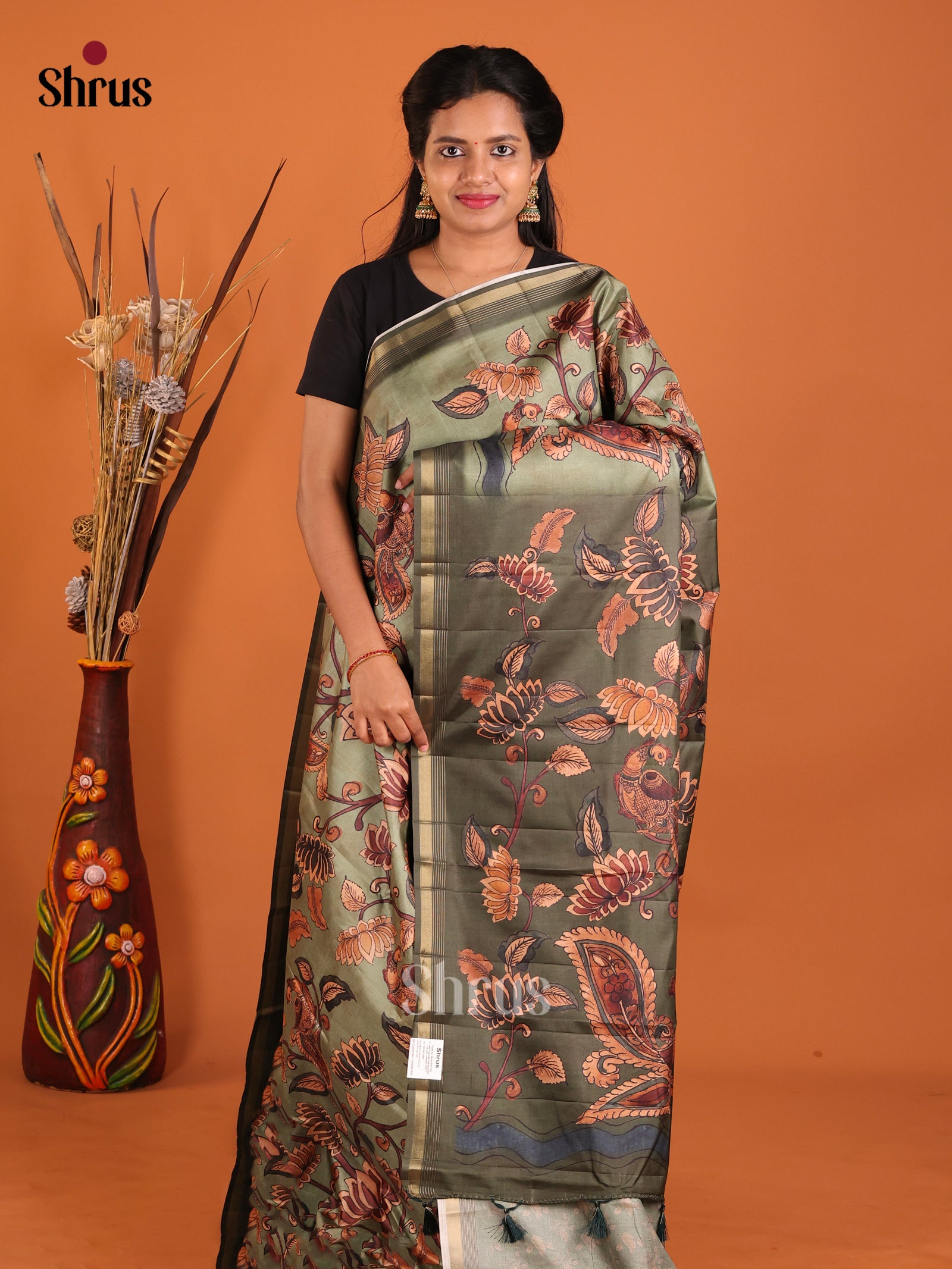 Chutney Green - Moonga Silk Saree