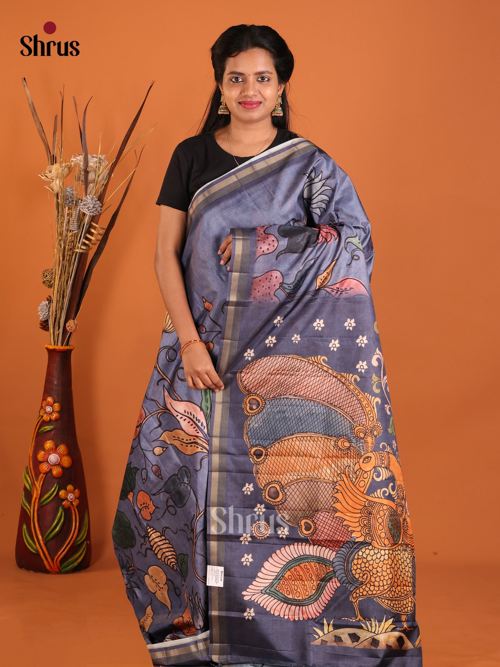 Black- Moonga Silk Saree