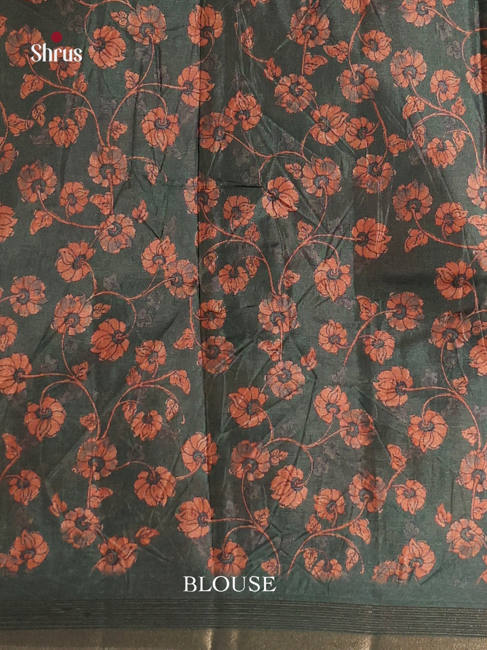 Grey Green & Green - Moonga Silk Saree