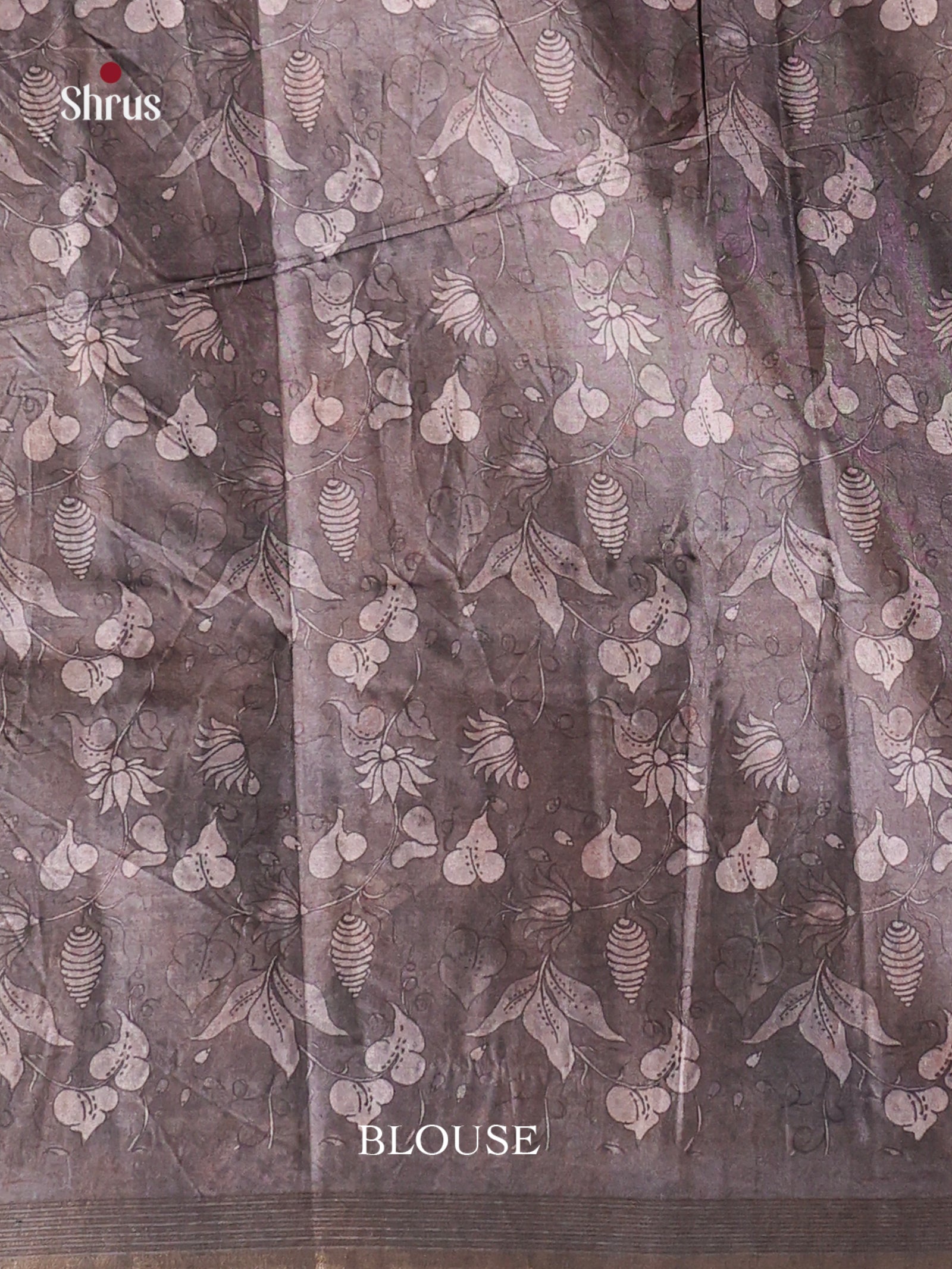 Grey & Black - Moonga Silk Saree