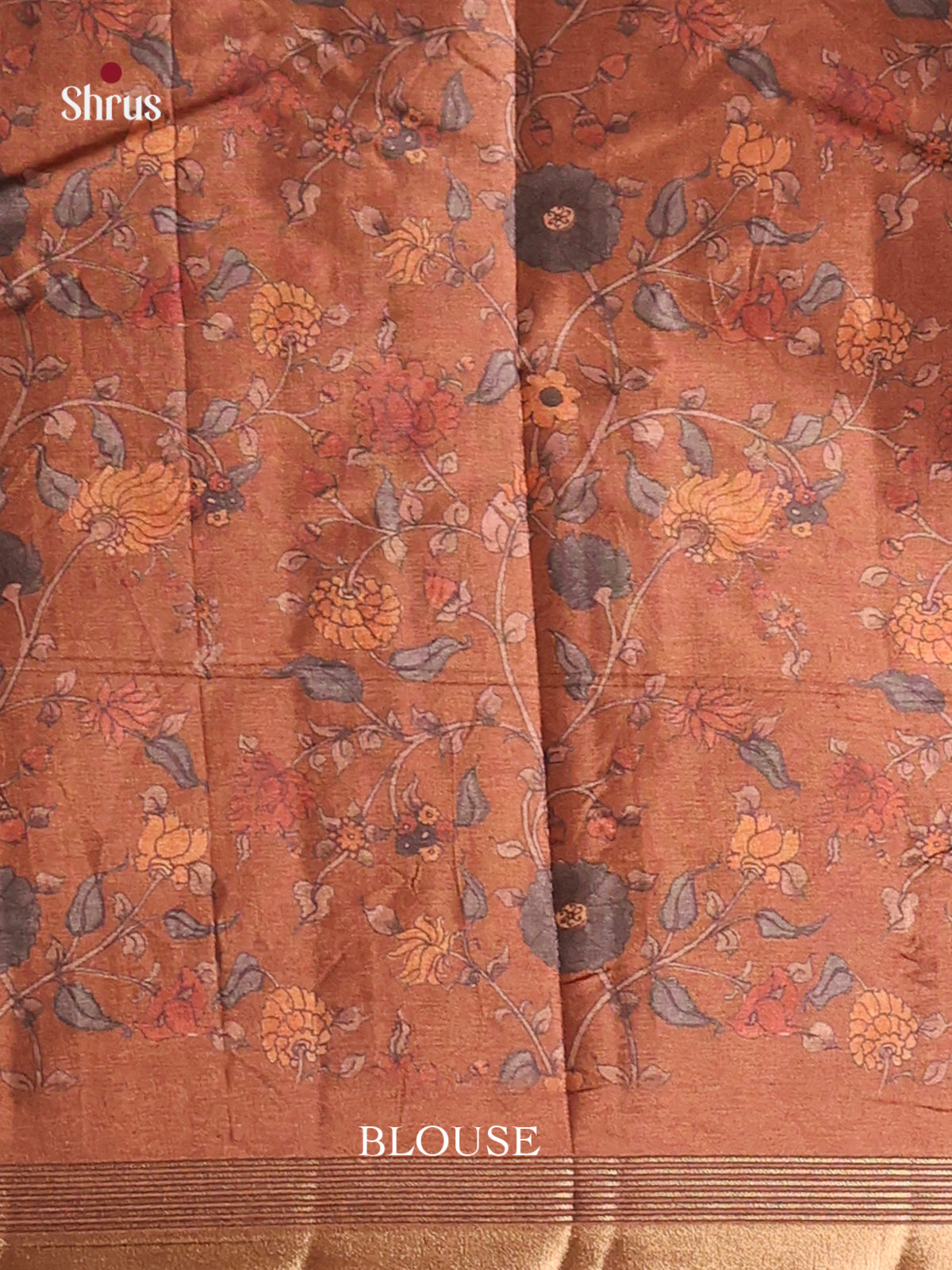 Light Brown & Brown - Moonga Silk Saree