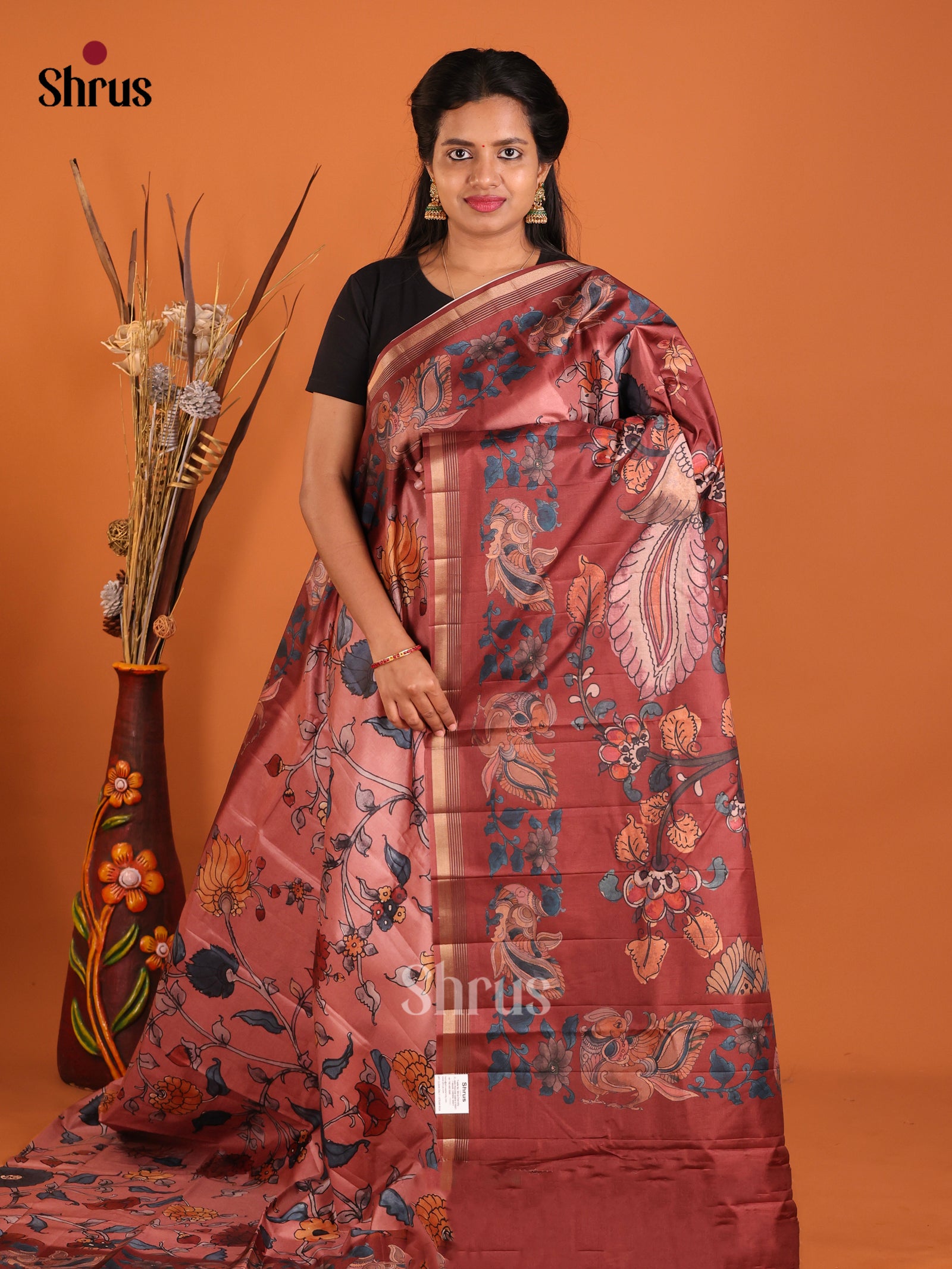 DHS23526 - Moonga Silk Saree - Shop on Shrus.com