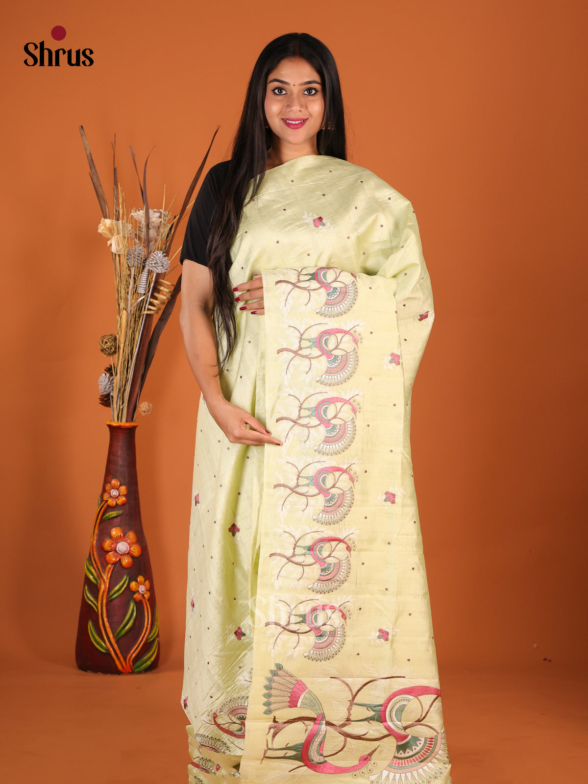 Pastel Green - Semi Rawsilk Saree