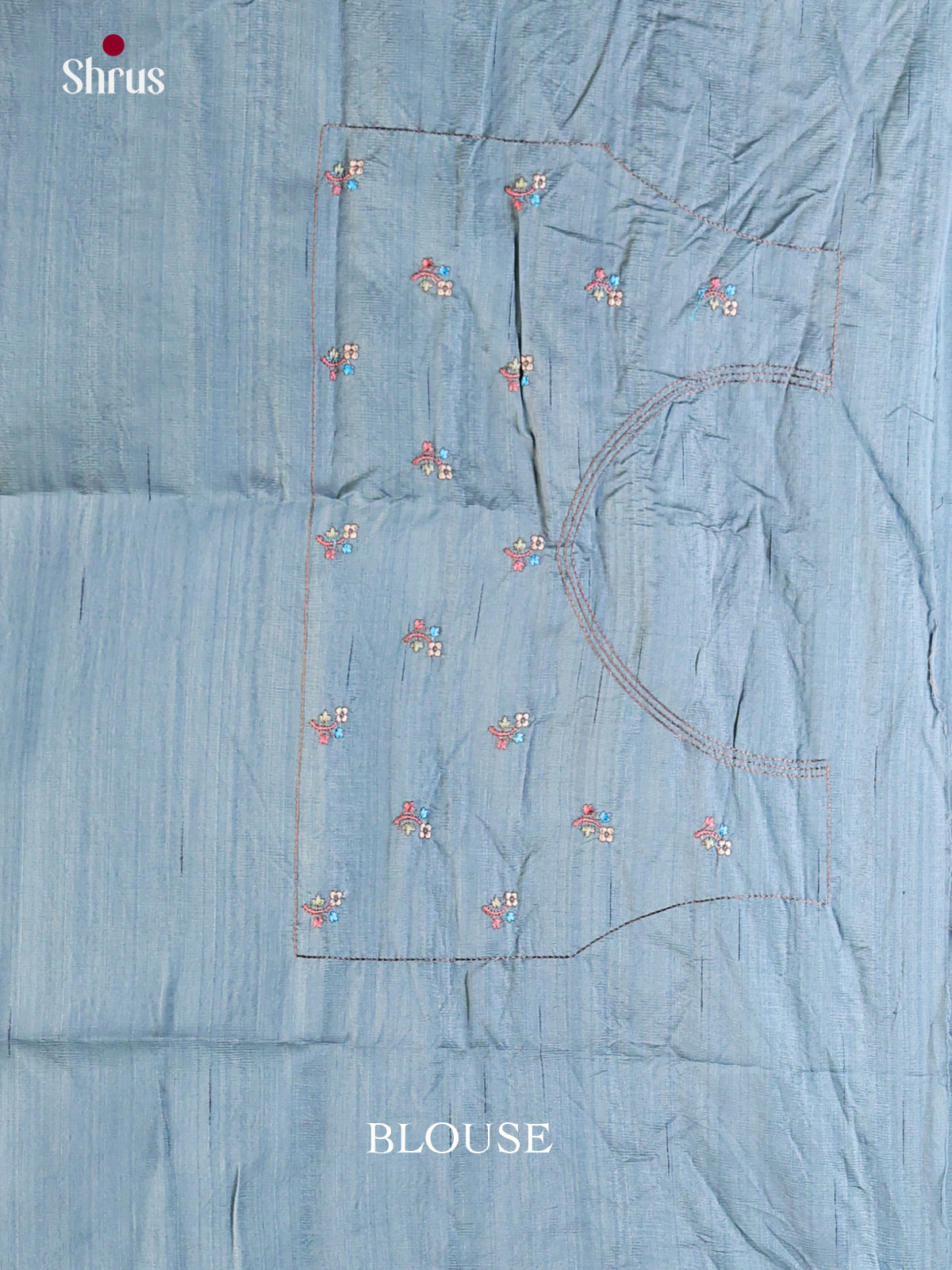 Blue - Semi Rawsilk Saree