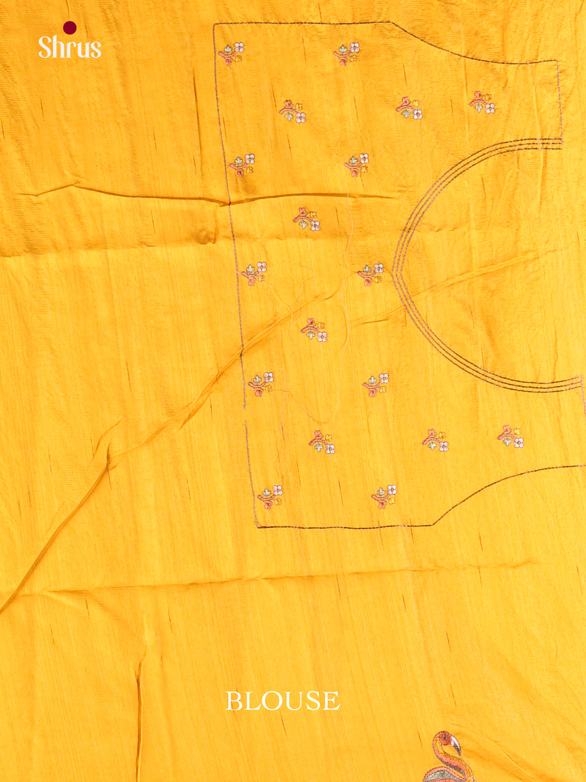 Mustard - Semi Rawsilk Saree - Shop on Shrus.com
