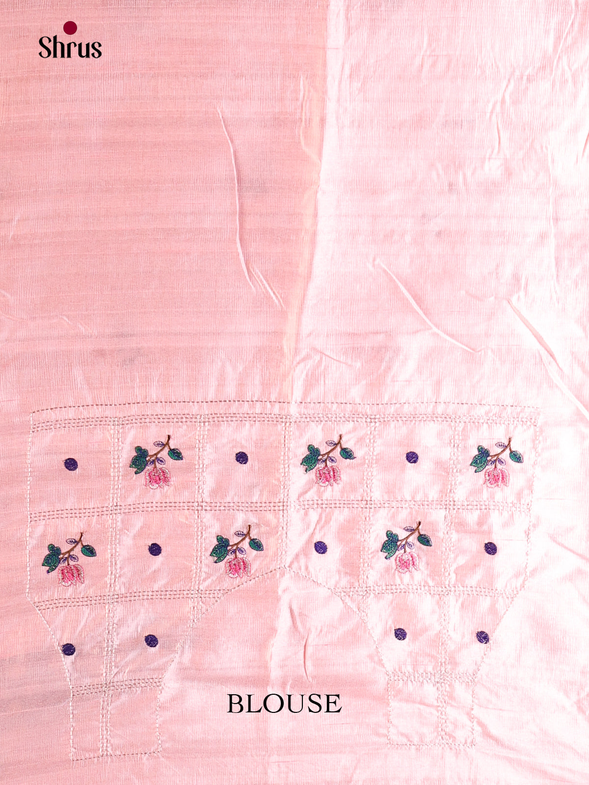 Pink- Semi Rawsilk Saree - Shop on Shrus.com