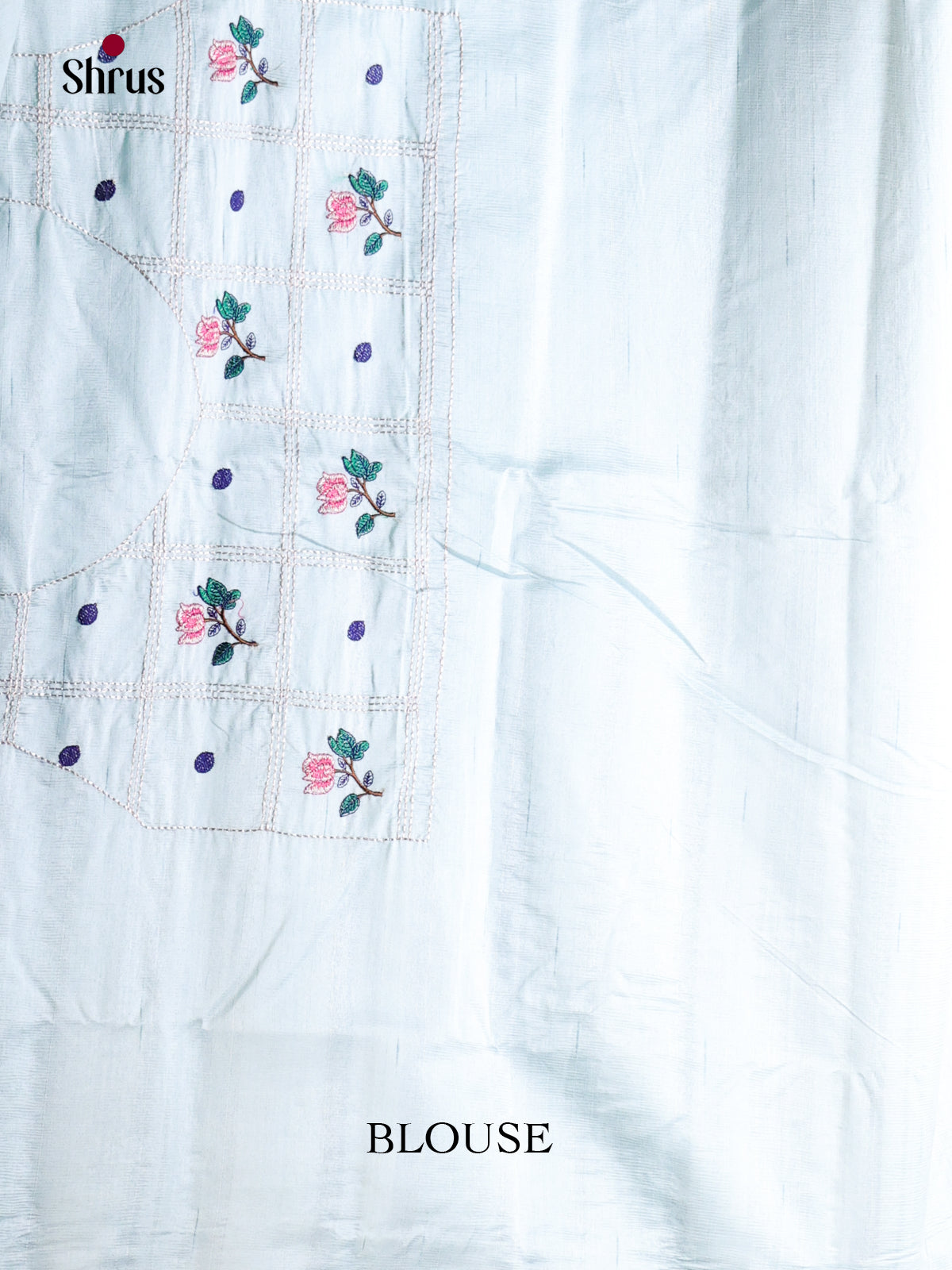 Pastel Blue - Semi Rawsilk Saree