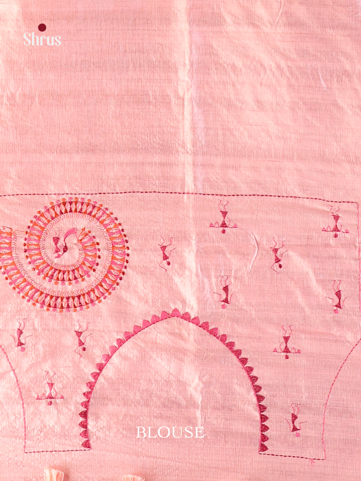 Pink - Semi Rawsilk Saree - Shop on Shrus.com