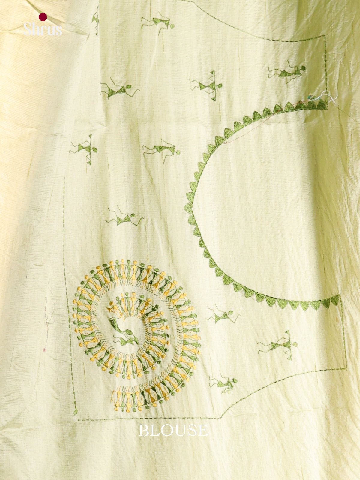 Pastel Green- Semi Rawsilk Saree - Shop on Shrus.com