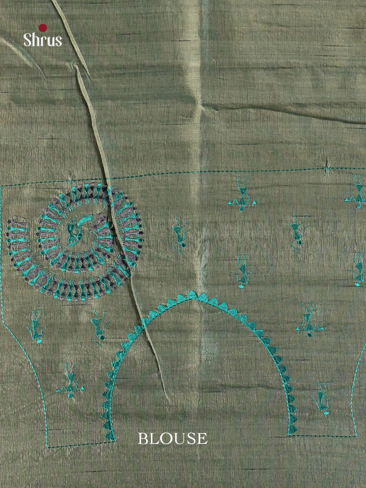 Green - Semi Rawsilk Saree - Shop on Shrus.com