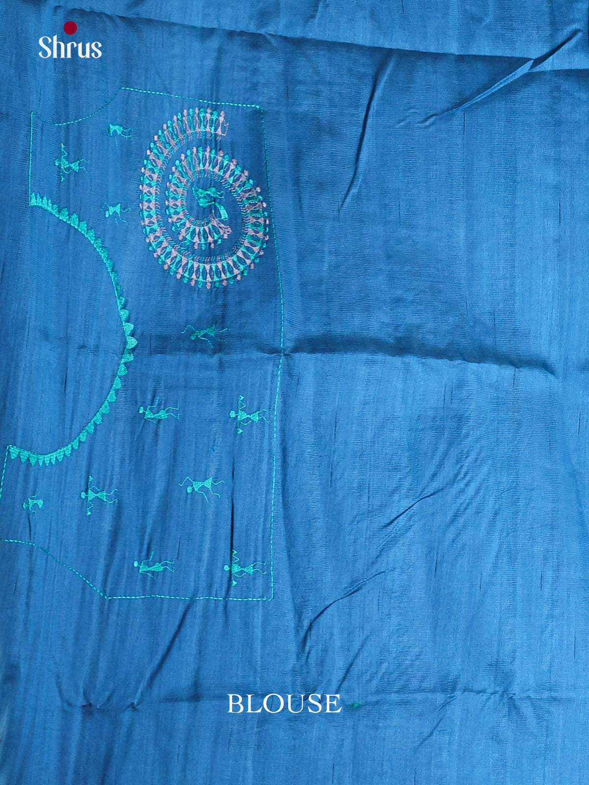Blue - Semi Rawsilk Saree