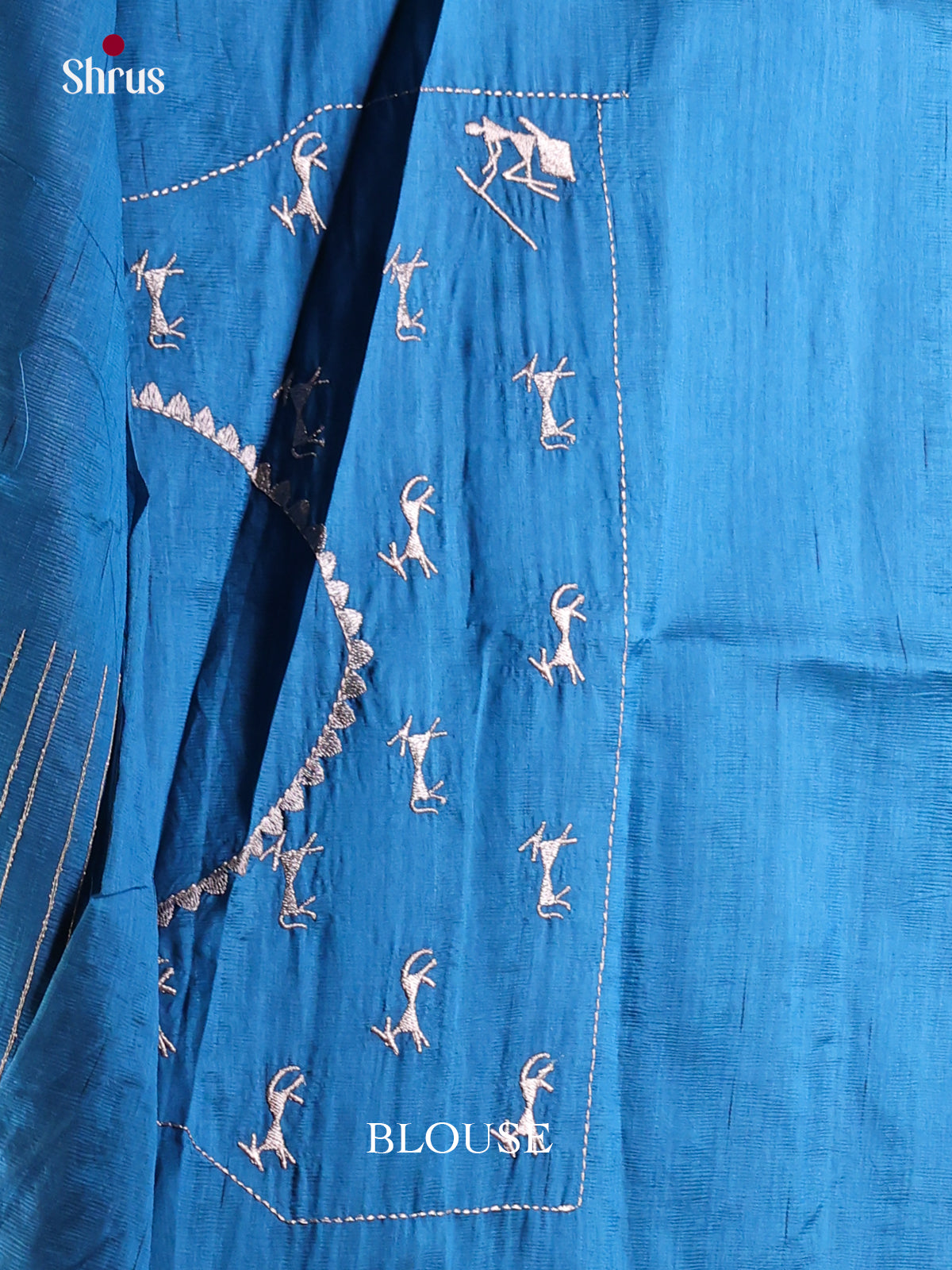 Blue - Semi Rawsilk Saree