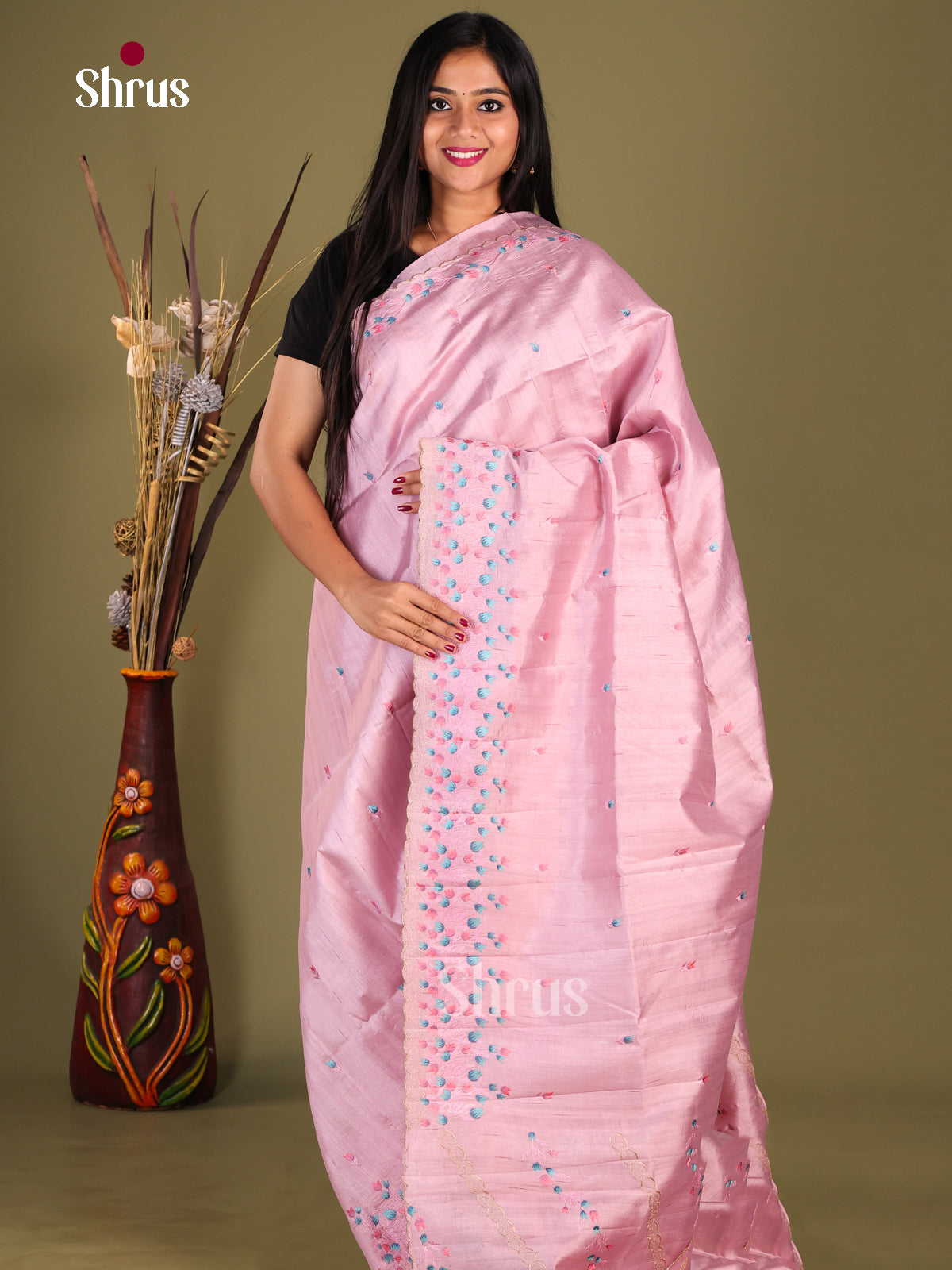 Lavender - Semi Rawsilk Saree - Shop on Shrus.com