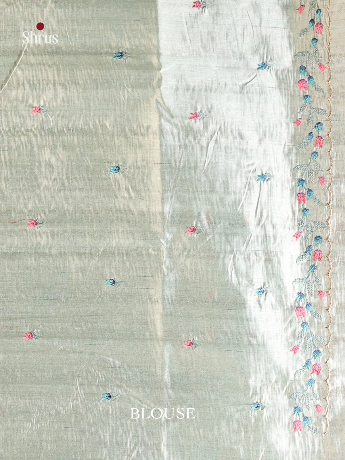 Pastel Blue - Semi Rawsilk Saree - Shop on Shrus.com