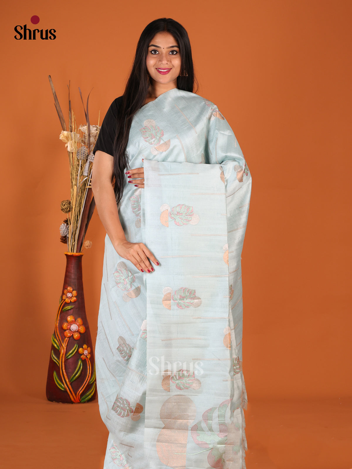 DHS23635 - Semi Rawsilk Saree - Shop on Shrus.com