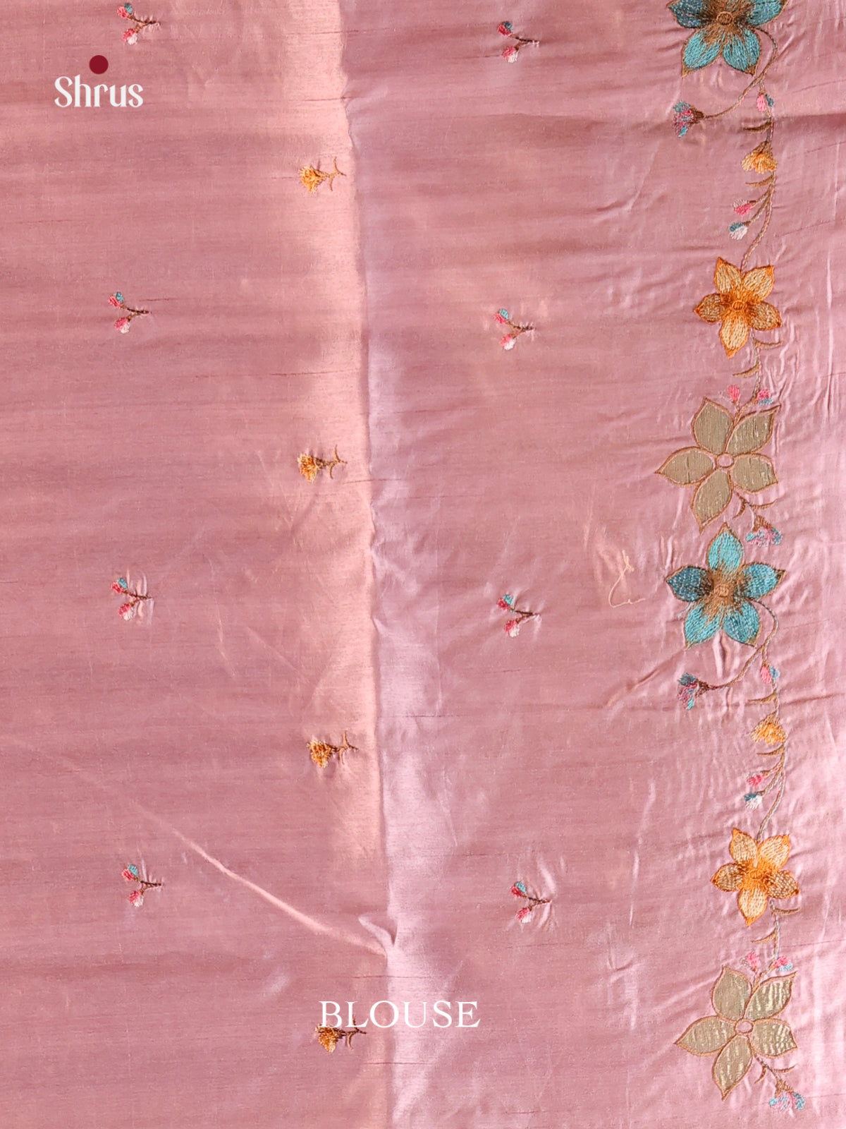 Pink - Semi Rawsilk Saree