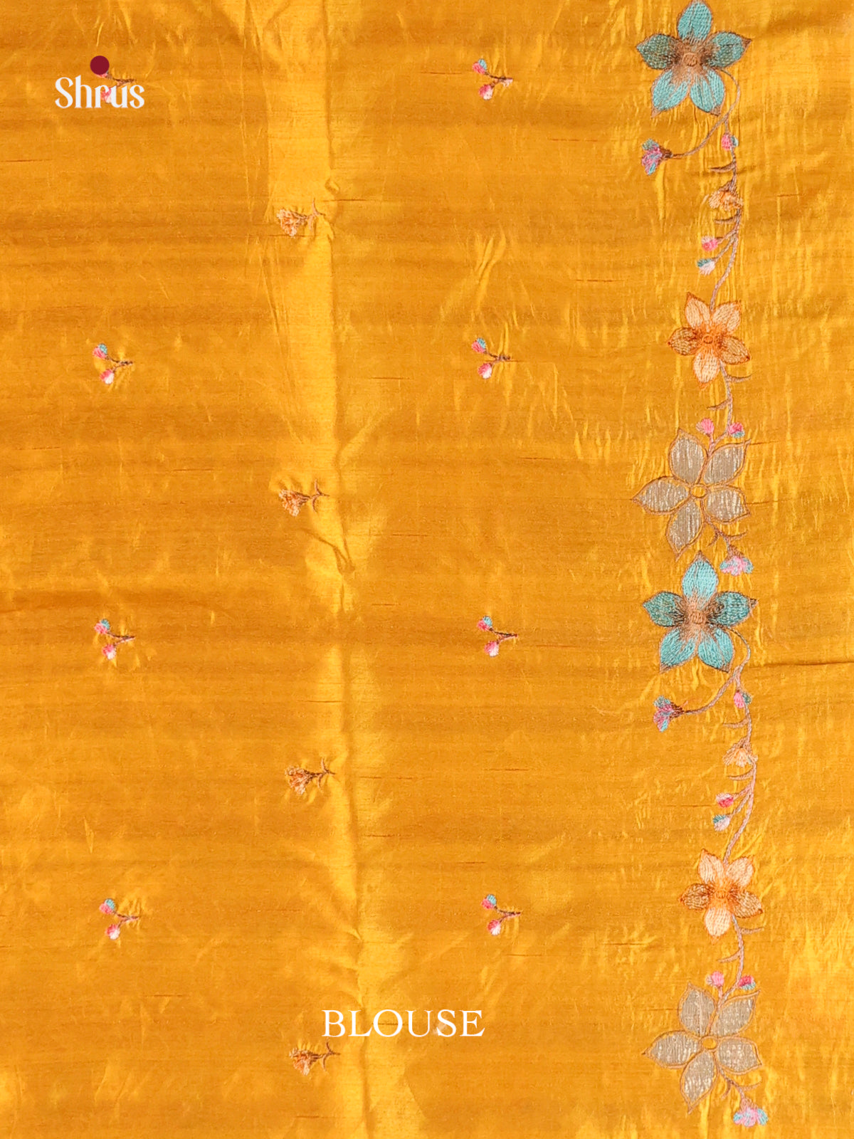 Mustard - Semi Rawsilk Saree - Shop on Shrus.com