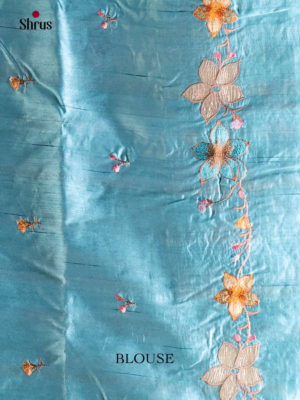 Blue - Semi Rawsilk Saree