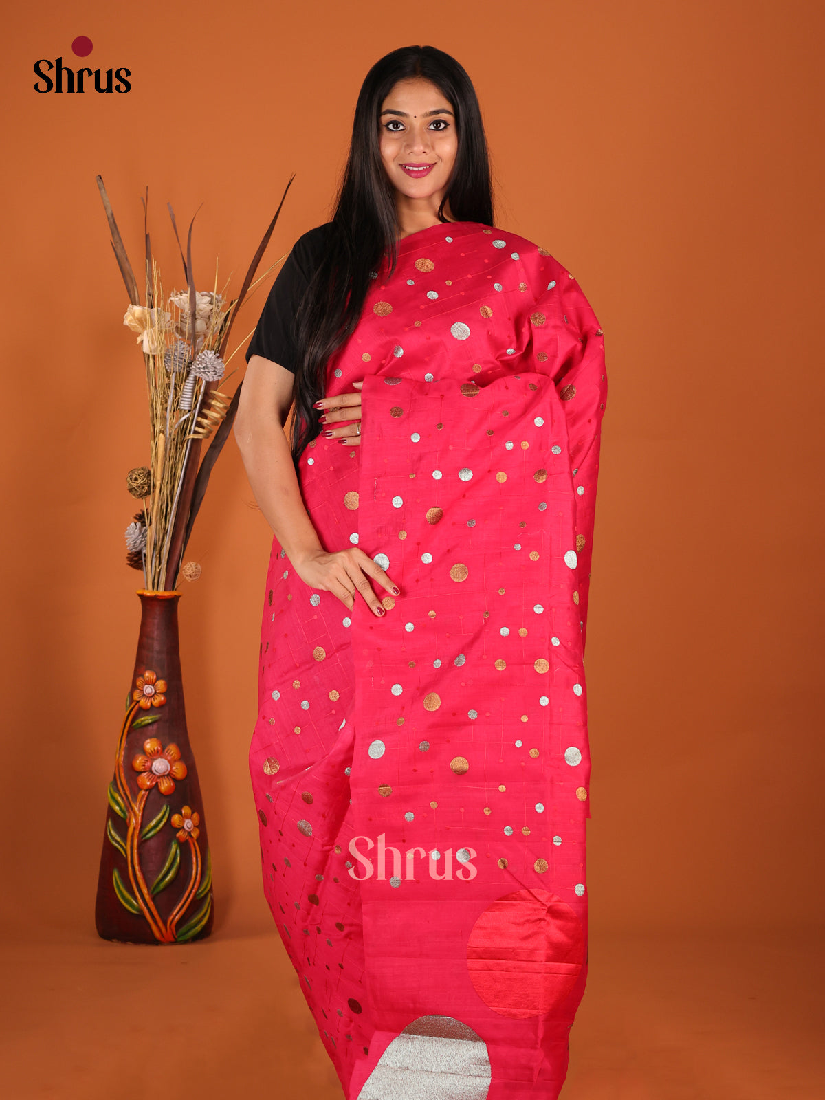 DHS23691 - Semi Rawsilk Saree - Shop on Shrus.com
