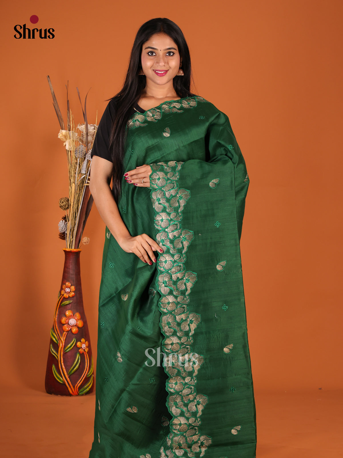 DHS23698 - Semi Rawsilk Saree - Shop on Shrus.com