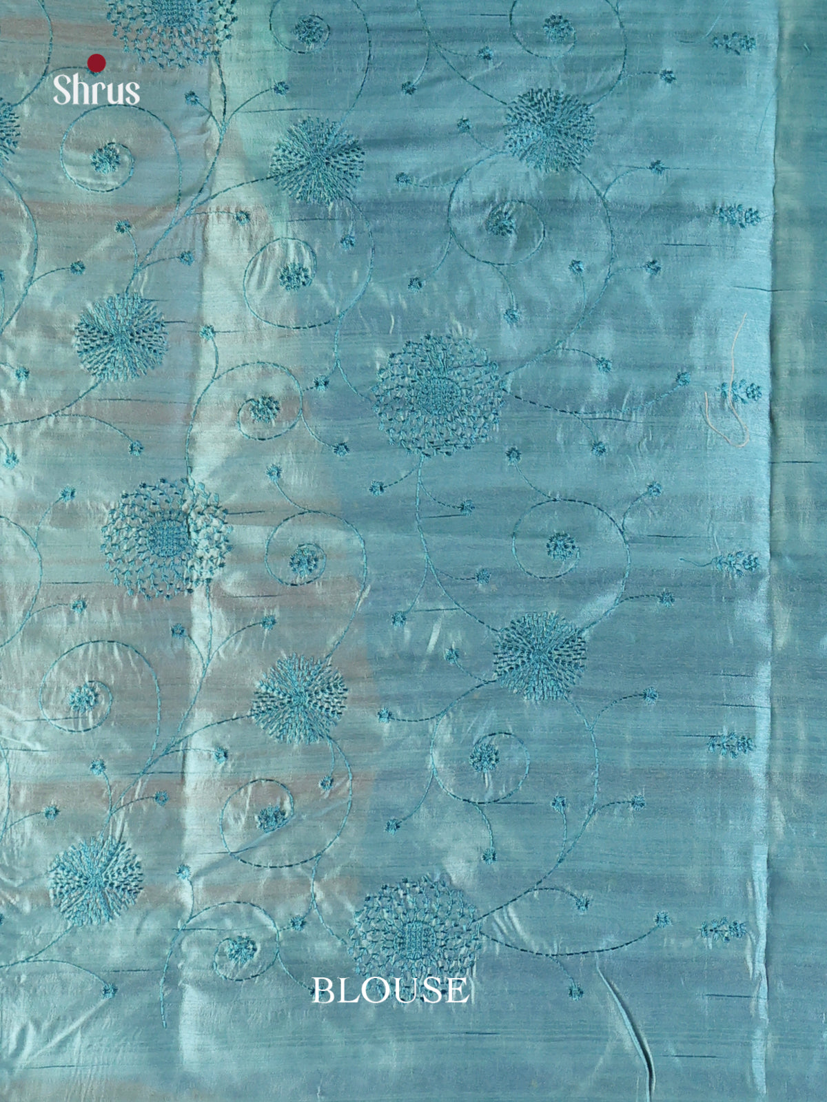 Pastel Blue - Semi Rawsilk Saree - Shop on Shrus.com
