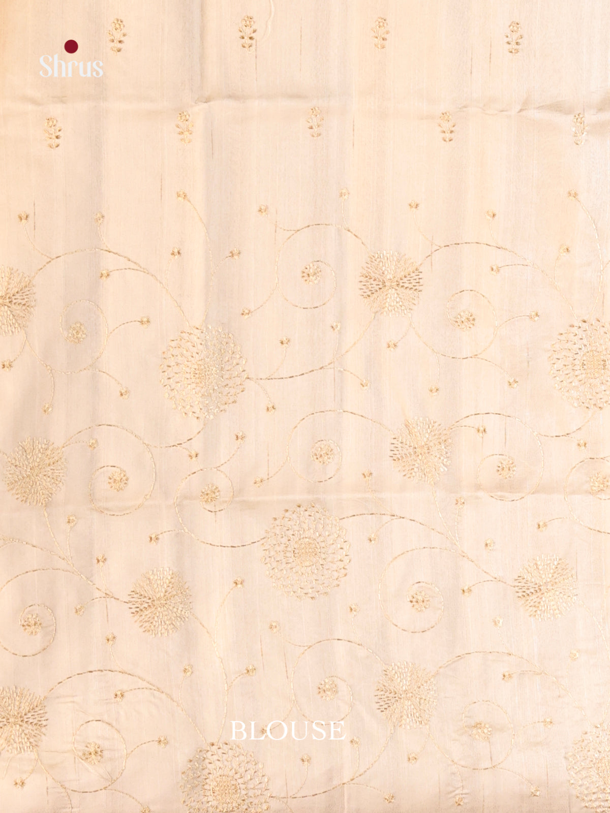 Cream - Semi Rawsilk Saree - Shop on Shrus.com